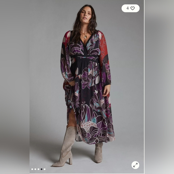 Anthropologie Let Me Be Floral Midi Dress - Picture 4 of 11